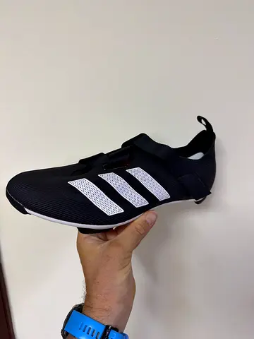 Adidas Spinning shoes black slip-on athletic sneakers with white 3-stripes – size used