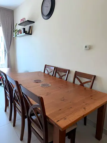 URGENT SALE - Solid Wood Dining Table with 6 Chairs - Good Condition