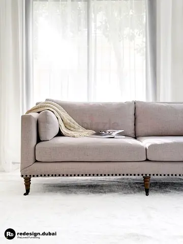 POTTERY BARN NAILHEAD TRIM TEXEDO SOFA or love seat or two seater or lounge or two seater in linen
