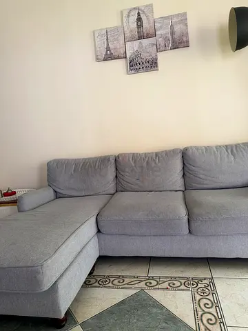 Sofa L Shape Light Grey IKEA AED 400