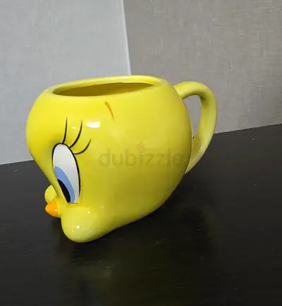 Tweety Bird Ceramic Mug - Yellow Cartoon Character Cup