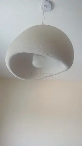 Simple hanging ceiling lamp with fabric shade - good condition