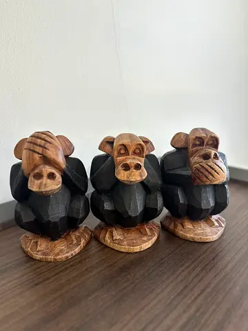 Solid Wood African Monkey Decor Set
