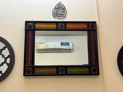 Multi color solid wood vintage frame mirror