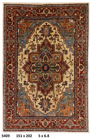 Afghan wool Handmade Traditional Middle Eastern Area Rug - 151 x 202 cm