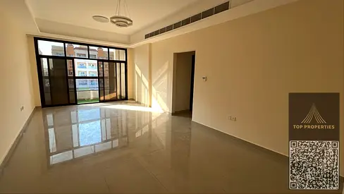 Two bedrooms, a living room, a master bedroom with a balcony, and a maid's room for rent in Al Muwa