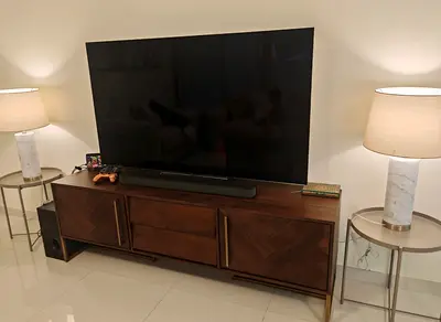 Beautiful Wooden TV Unit with Side Tables
