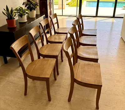 Crate barrel wooden chairs