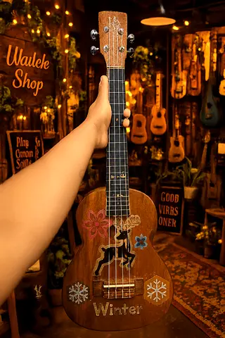 Kala-style Concert Ukulele with Winter Decals - Good Condition