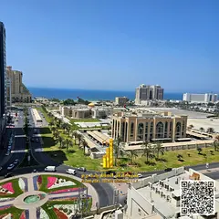 Furnished one-bedroom apartment for rent in Ajman, clean and tidy furnishings, on the Ajman Corniche