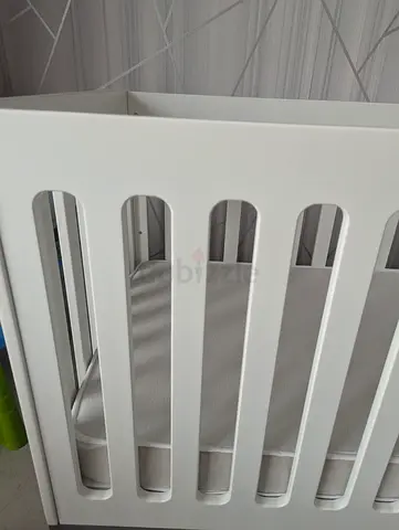 3- 1 Juniors White wooden baby crib in good condition