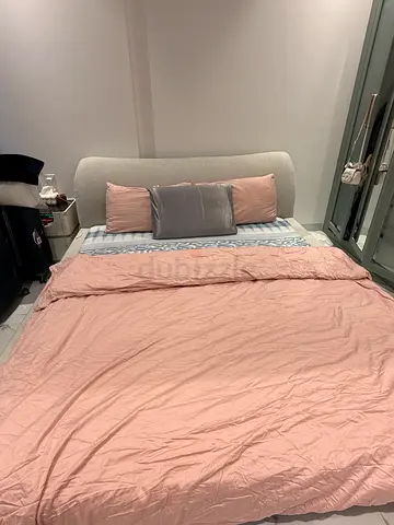 King modern bed with the mattress