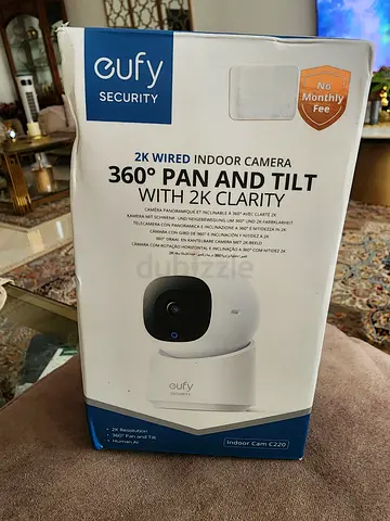eufy Security Indoor Cam C220 Home Security Camera, 2K Resolution with 360° Pan  Tilt, Plug-in