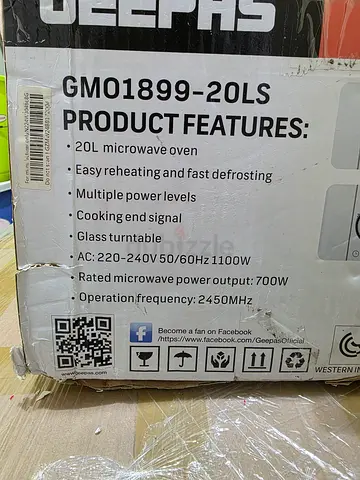 GEEPAS 20L Microwave Oven GM01899-20LS (Good Working Condition)
