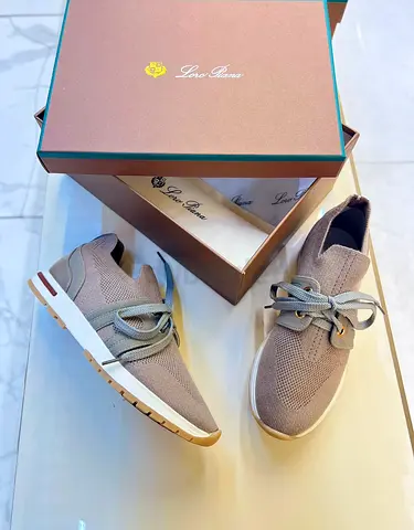 Loro piana woman shoes
Size 36-41 available 
Blue knit c Loro Piana beige knit sneakers - barely