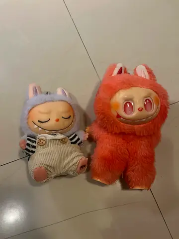Set of 2 Plush Baby Dolls in Bunny Costumes — Good Used Condition