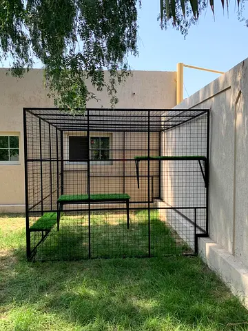 Large outdoor aviary / bird enclosure - sturdy metal frame,