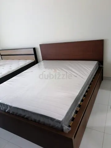 IKEA Malam double bed 140×200cm bed with 2 big storage drawers underneath and with IKEA mattress