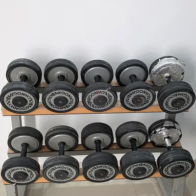 Technogym Dumblles w/ rack