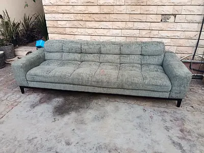 3-Seater Grey Fabric Sofa - Good Condition