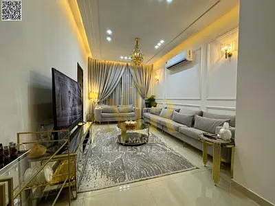 A villa with all electricity, water and air conditioning fees included, on the main street, ready to move in, in the most prestigious areas of Ajman,