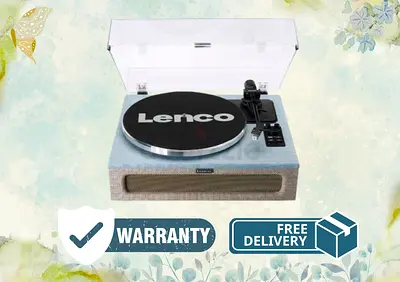 Lenco Bluetooth Turntable, Integrated Speakers 40 Watt RMS, RCA Out and AUX-in LS-440BUBG