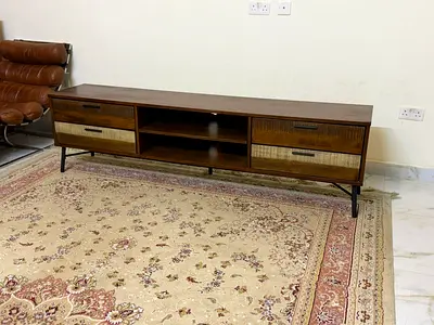 Wooden TV Console / Entertainment Unit with Drawers - Good Condition