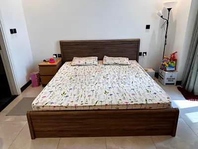 Wooden King Bed Frame with Headboard