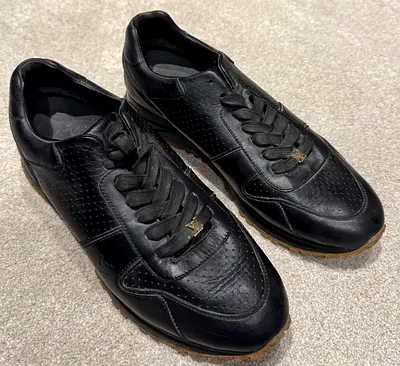 Louis Vuitton x Supreme Leather Sneakers – Black – Size 7.5UK/41.5EU – With LV Dust Bag