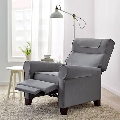 IKEA RECLINER Comfort Recliner Armchair in Grey - Single Seater with Footrest