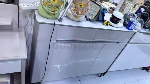 White Glossy 3-Door Sideboard / Storage Cabinet