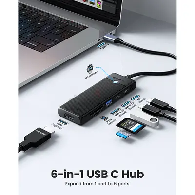 ORICO 6 IN 1 Type-C Laptop Docking Station with 4K@30HZ HDMI, PD 100W, SD/TF,