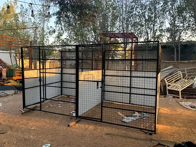 Used Large Metal Storage Cages / Security Lockable Wire Cages (Set of 3)