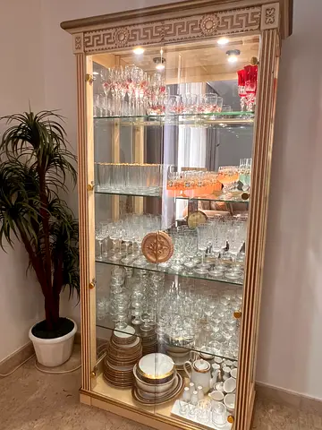 Glass Display Cabinet / China Cabinet with Mirrors