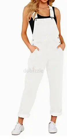 White Denim Overalls / Dungarees - Casual Womens Size (Good Condition)