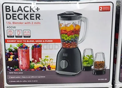 Black+Decker 1.5L 400W Blender with 2 Grinder Mills (BX365-B5)
