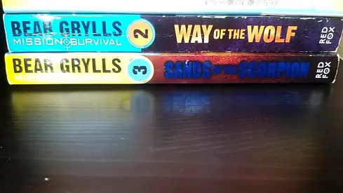 Bear Grylls Mission Survival: Way of the Wolf  Sands of the Scorpion (2 paperback books)