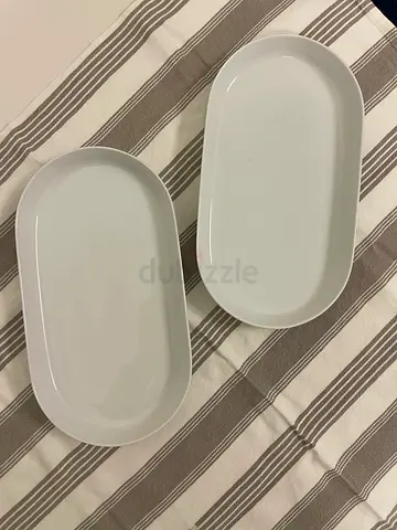 Set of two porcelain white dishes by Ikea