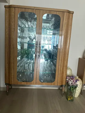 Glass storage cabinet