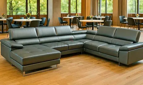 Large U shaped Leather Pure Corner Sofa