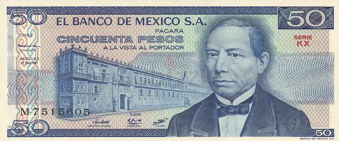 MEXICO 50 PESOS BANKNOTE 1981