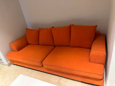 Orange 2-seater Sofa in Good Condition