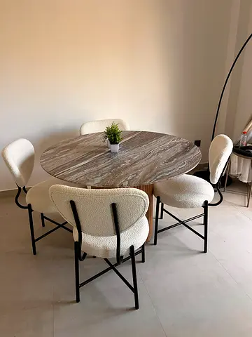 Pan Emirates Marble Dining table with chairs