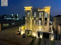 Luxury classic villa for sale in Al Zahia, located on the corner of two streets, with a luxurious de