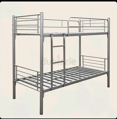 Metal Bunk Bed Frame - Silver, Double Decker, Sturdy