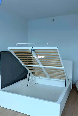 Ikea lgaye hydraulic queen size bed frame with matters