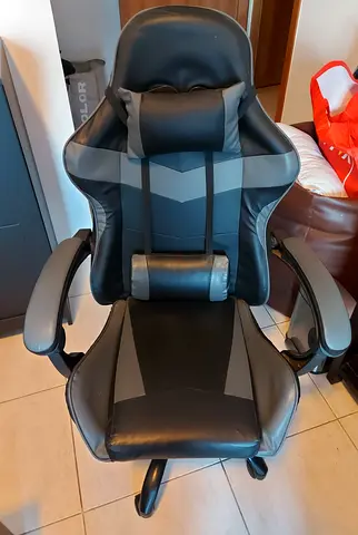 Multi Home Furniture Black  Grey Gaming Chair | Ergonomic Chair High-Back Recliner Chair with Adjus