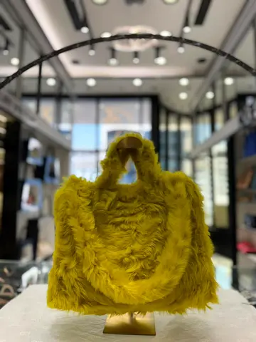 Fendi Yellow Faux Fur Tote Bag (Authentic/PreOwned)