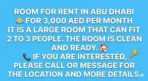 Room for rent in Abu Dhabi