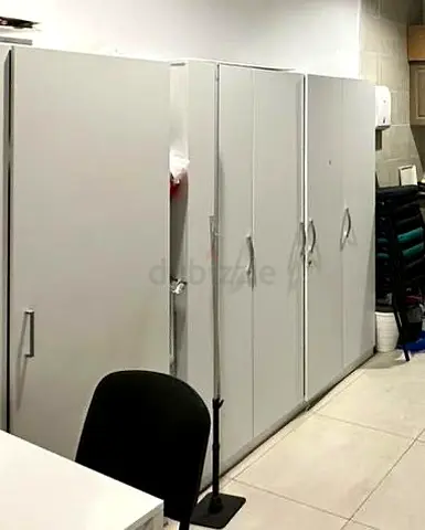 White 4-Door Office Storage Cabinets